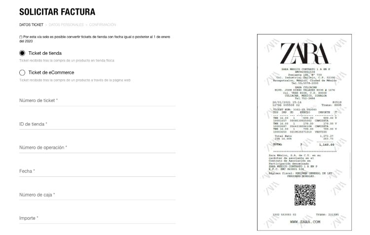 Guía Paso a Paso para Facturar tus Compras en Zara México